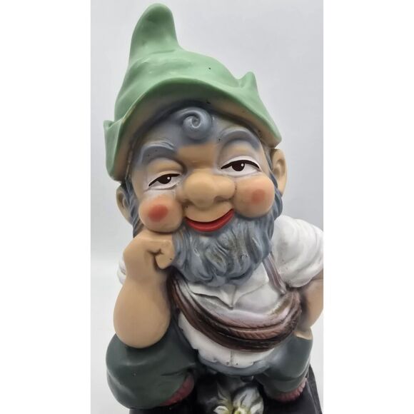 Vintage Garden Gnome Mountaineer Hiker Dwarf 11" Rubber Figure Made West Germany - Picture 3 of 11